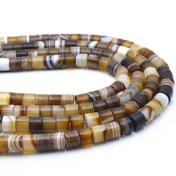 Natural Stone Coffee Agate Stone 8x10mm Cylinder Beads Spacer Beaded 15'' Strand For DIY Jewelry Making Bracelet Accessories