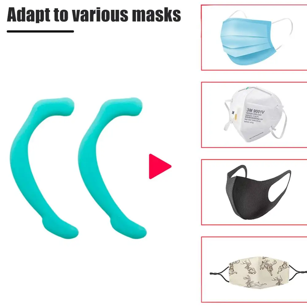 

1Pair Soft Silicone Mask Ear Hook Mask Companion Anti-leak Anti-pain Invisible Earmuffs Recycling Ear Protection Artifact