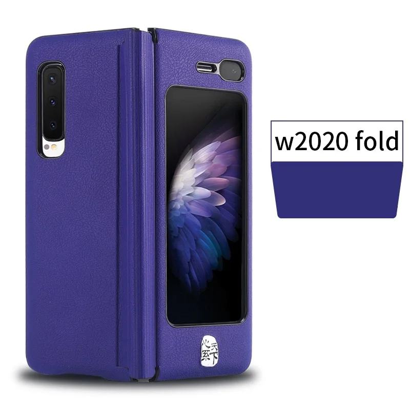 For Samsung Galaxy Fold Case Luxury Leather Vintage Pattern W2020 5G Case F9000 Full Protective Cover for Samsung Fold Case