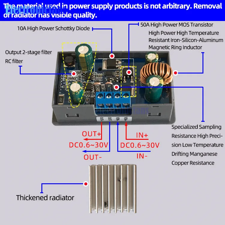 DC-DC 5V 12V 24V Adjustable Automatic Buck Boost Regulated Power Supply Module Solar Charging Constant Voltage Current Module