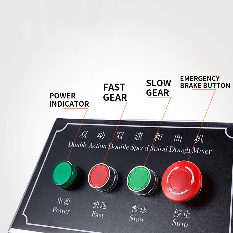 Máquina automática de aço inoxidável do chef do misturador da massa da dobro-ação comercial 20 kg da dobro-velocidade
