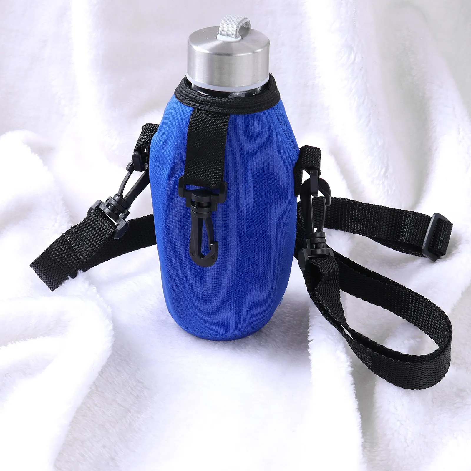 Neoprene Water Bottle Carrier Bag with Adjustable Shoulder Strap Drinking Water Bottle Holder Pouch Protect Bottle Bag 750/500ml 4