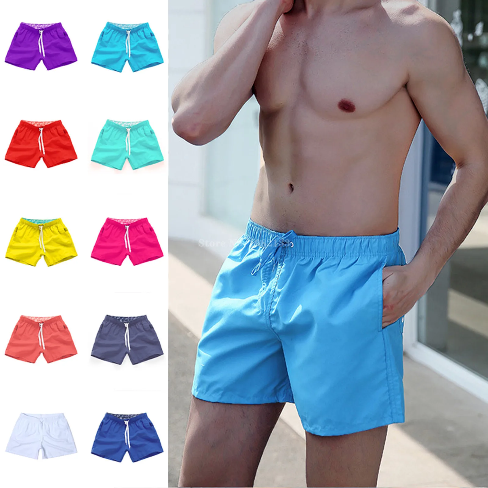 Men's sport running beach Short board shorts pants Hot swim trunk pants Quick-drying movement surfing shorts Swimwear for Male