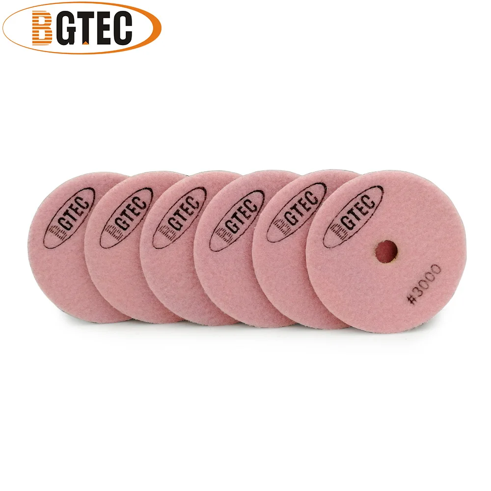 BGTEC 4 pollici 6pcs #1500 Professionale del diamante flessibile lucidatura pad Con 4 pollici M14 plastica backer granito, quarzo, molatura a disco