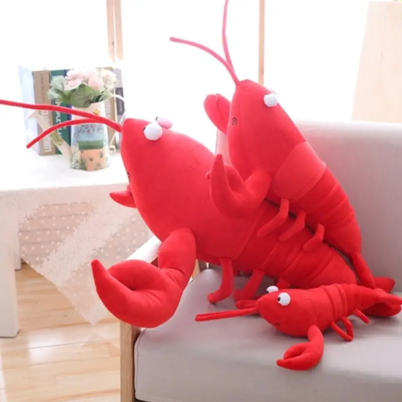 1PC Simulation Lobster Plush Toy Doll Stuffed Sea Animal lobster pillow Soft Toys 30/55/80cm