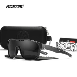 KDEAM Reduce Windage Designed Polarized Men's Sunglasses Sports One Piece Shades Multi-Layer Coating Glasses Mirror Category 3