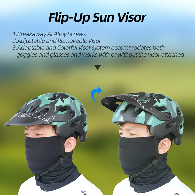 CAIRBULL Mountain Bike Helmets Outdoor Sports MTB Safety Cycling Helmet Adult Men Women Removable Sun Visor Integrally-Molded