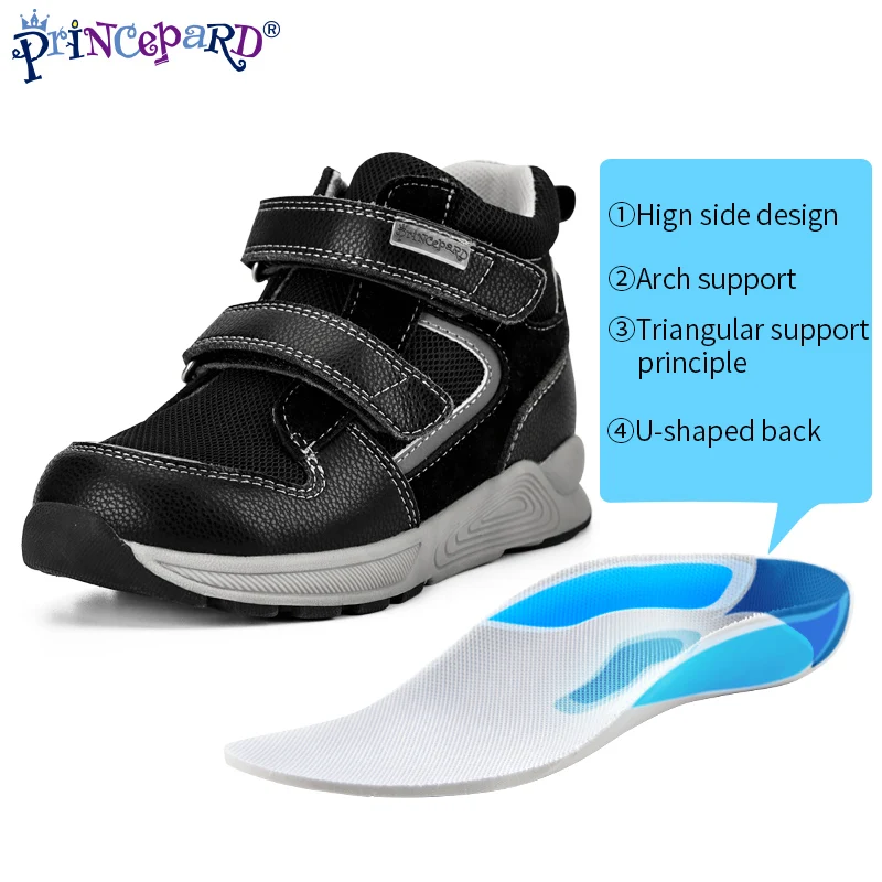 Princepard Children Orthopedic Sneakers for Flatfeet Ankle Support Kids Sport Running Shoes with Insole Corrective Boys Girls