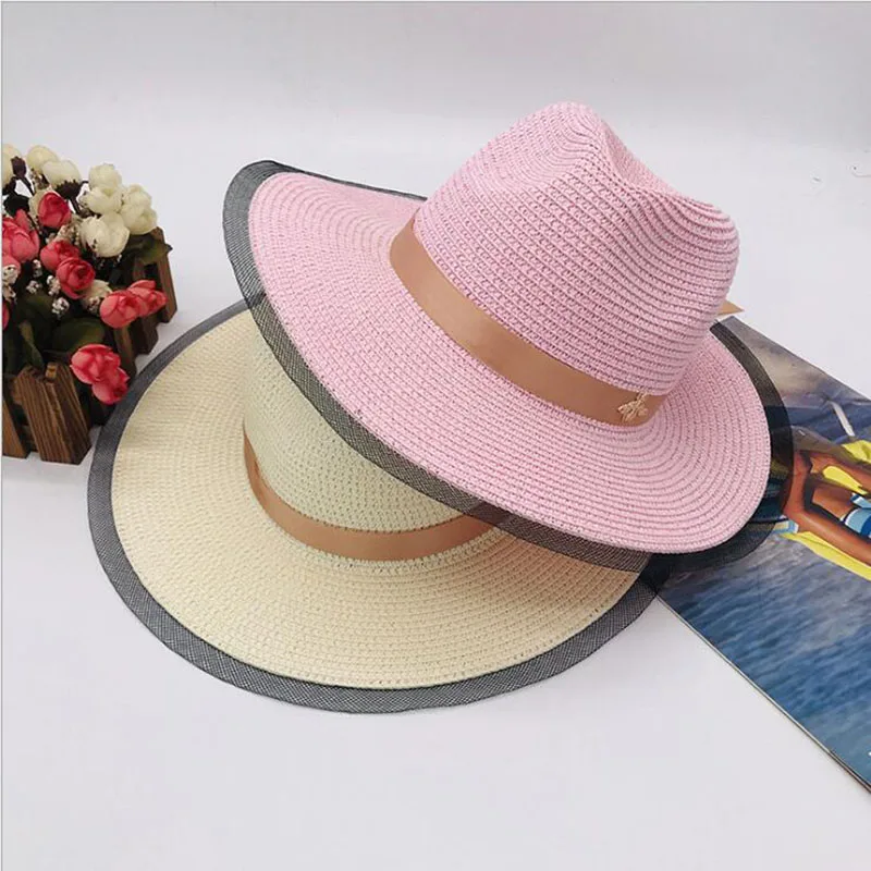 

2024 summer patchwork fedora hats for women paper straw women's hats popular cool nice beautiful high quality paper straw hats