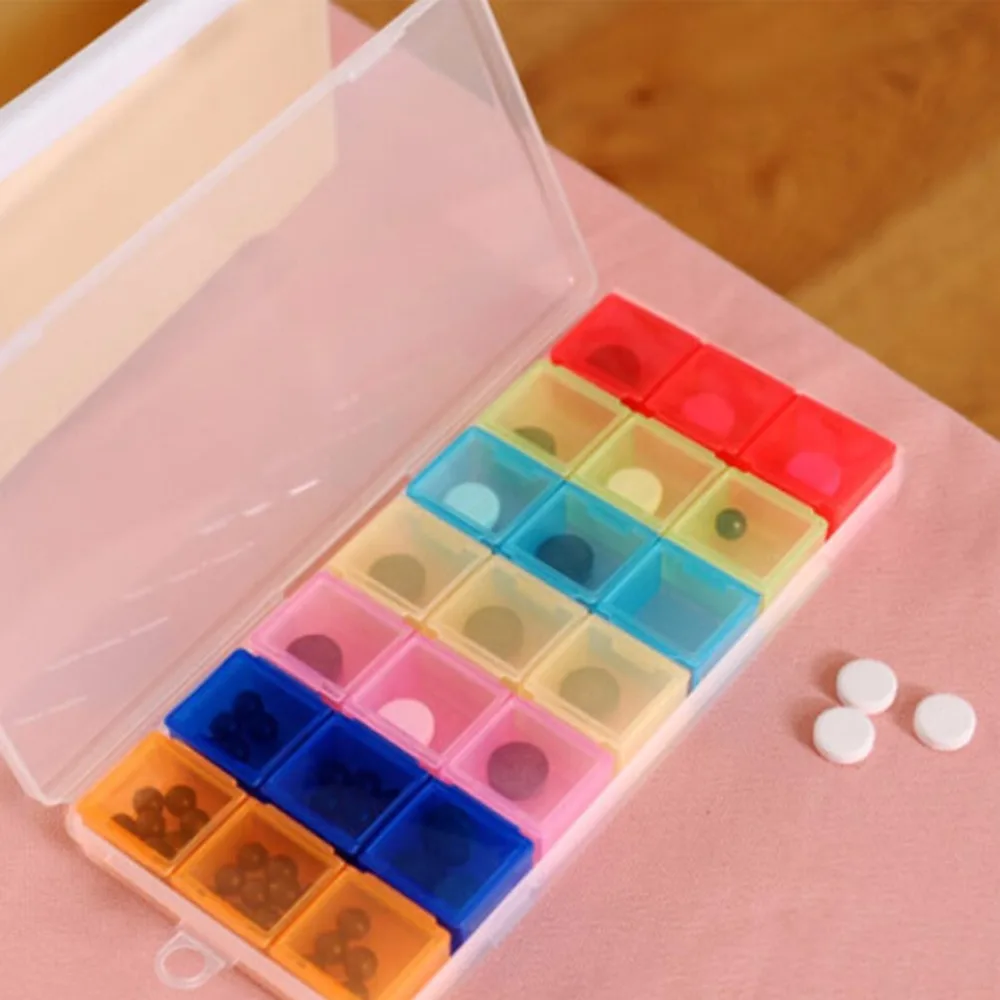Week 21 Compartment Pill Box Container For Medicine 7 Day Pill Medicine Tablet  Splitters Dispenser Organizer Case zc-825