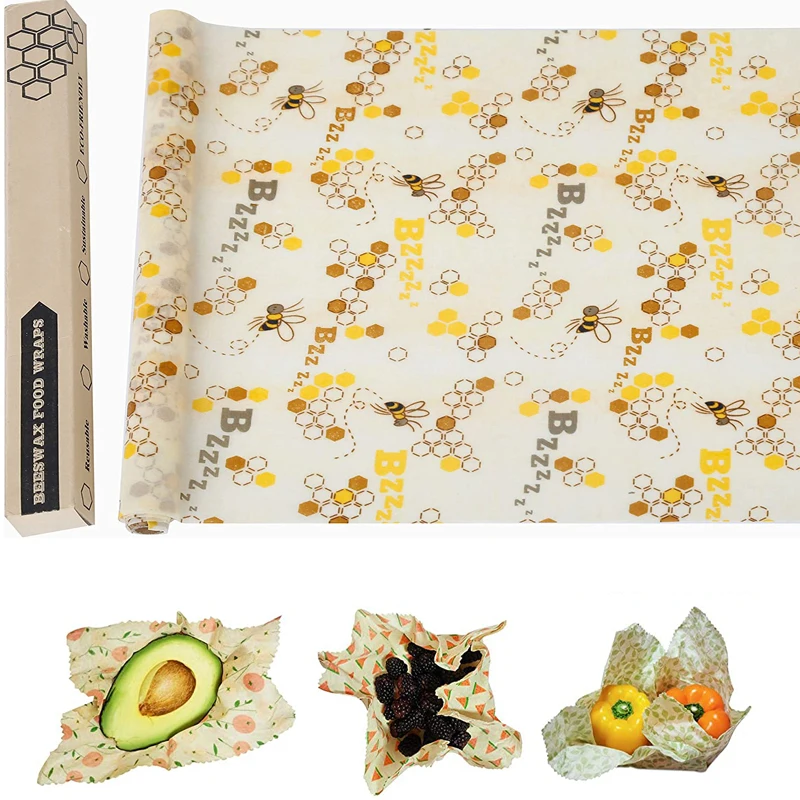 Beeswax Food Wrap Reusable Beeswax Wraps Roll 1 Metre (33 × 100cm) Organic Food Storage Beeswax Wrap for Bread,Cheese