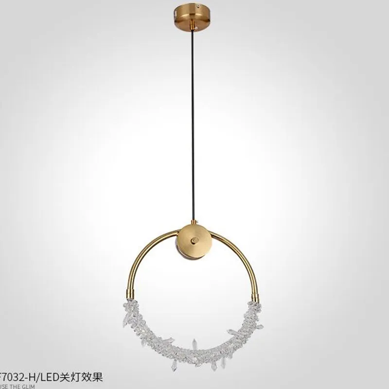 

Modern Gold Crystal Chandelier Bedside Lamp AC110v 220V Cristal LED Hanging Bar Lighting