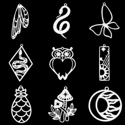 10pcs/lot 316 Stainless Steel Geometric DIY Earring Charm Pendant Wholesale Jewelry Swallow Findings Snake Sun Butterfly