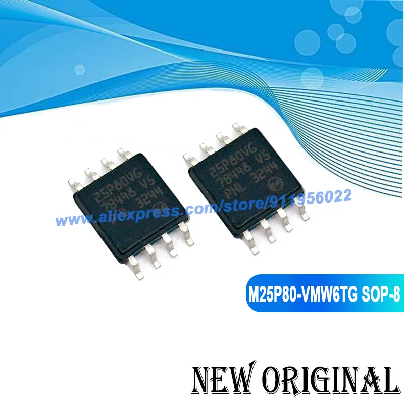 (5 Pieces)  M25P80-VMW6TG 25P80VG SOP8-5.2MM