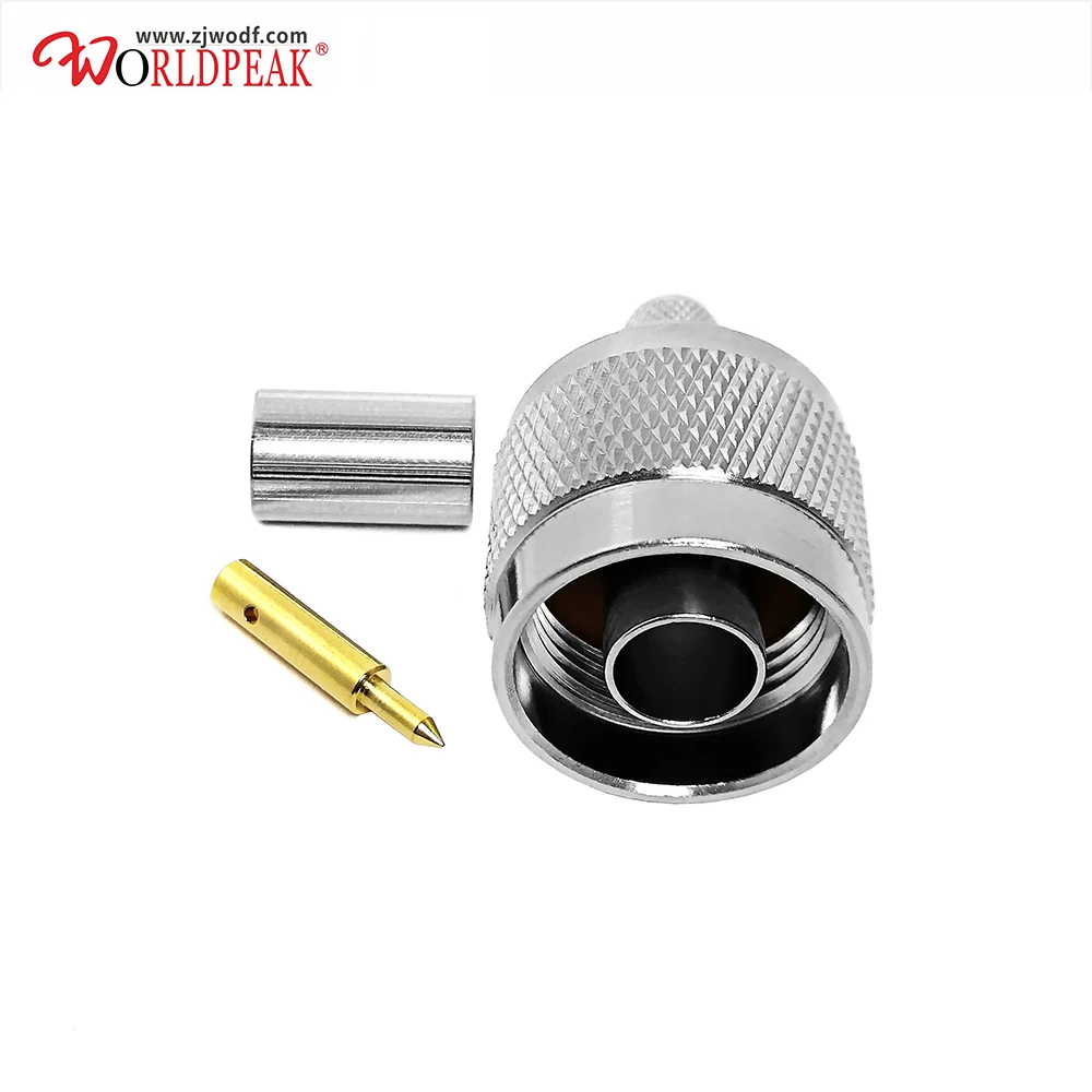 Free shipping10pcs N male straight crimp curly connector for H155 cable