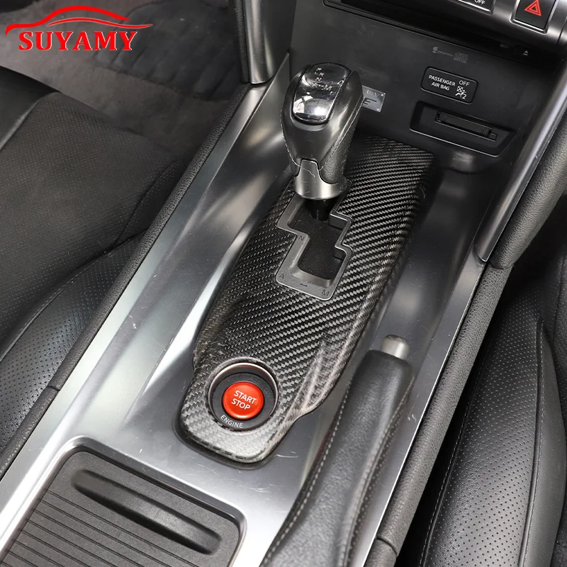 For Nissan GTR R35 2008-2016 Real Carbon Fiber Central Control Gear Shift Panel Cover Interior Accessories Decoration Frame Trim