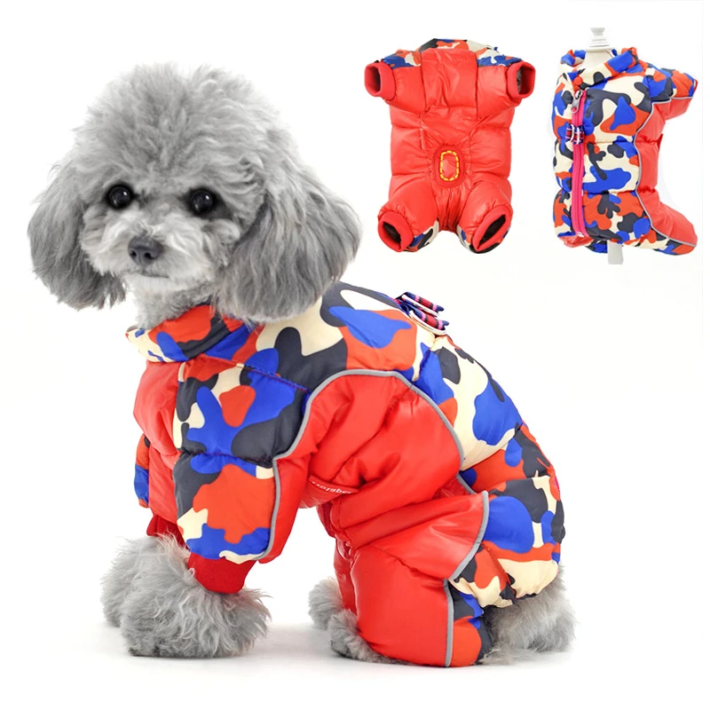 Hondenkleding voor kleine honden Meisje/jongen Hond Beide gebruik Huisdieroverall Winter Warm Zacht gewatteerd Puppy Jumpsuit Volledig gesloten buik Knipbaar