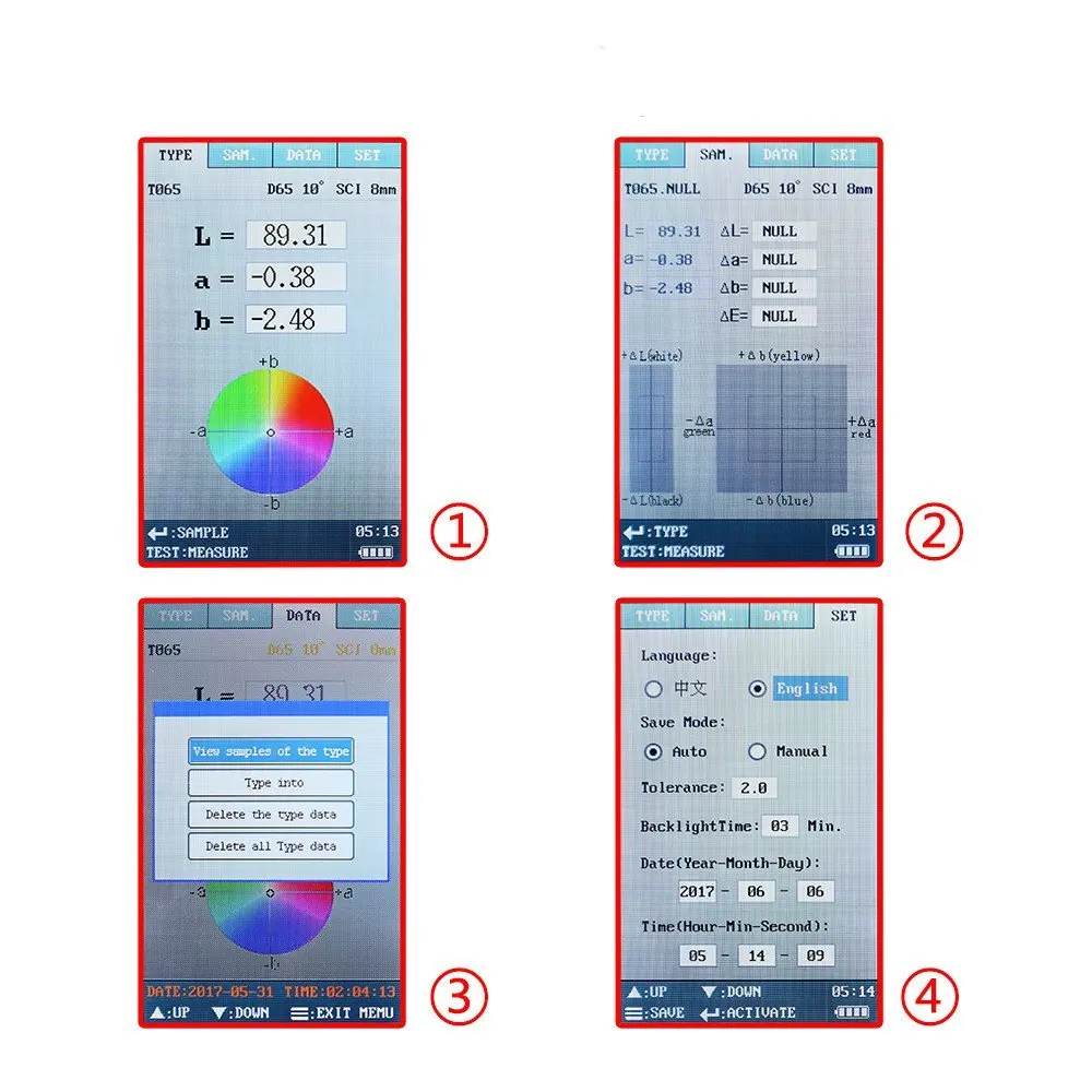 FRU Portable 8mm Colorimeter WR10 for colors difference measurement color difference meter