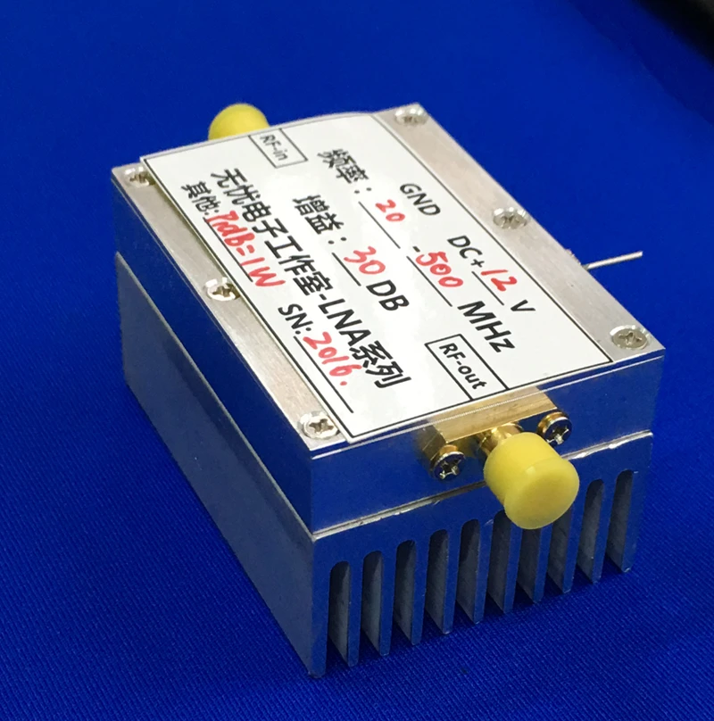 

20mhz-500mhz 1W Amplifier HF FM VHF UHF FM Transmitting Broadband RF Power Amplifier