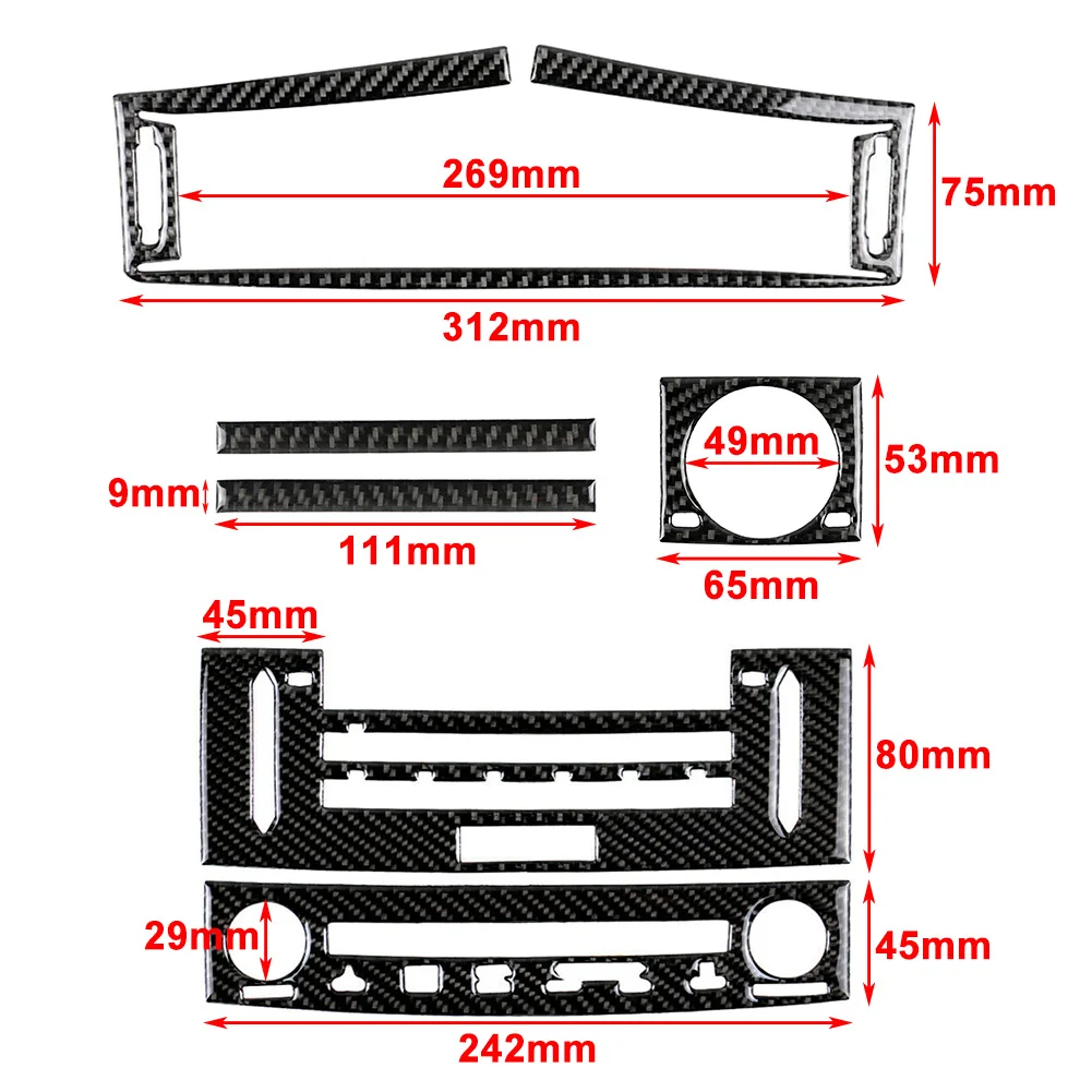 Auto Carbon Fiber ABS Air Vent AC CD Panel Cover Trim Set For Lexus IS250 IS350 IS-Series 2014 2015 2016 2017 2018 LHD Only