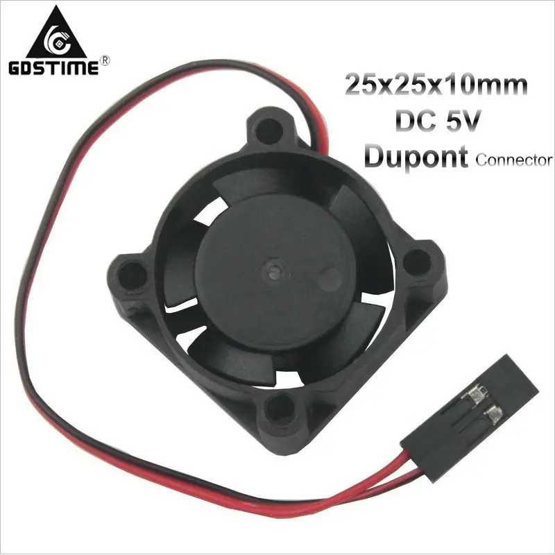 50Pcs Gdstime Mini 25mm Dupont Connector DC 5V 2510 25 x 25 x 10mm 2.5CM Brushless Cooling Exhaust Fan