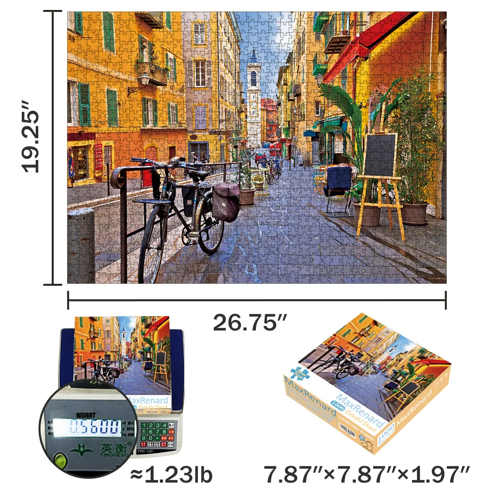 Caijie Street View The Paper puzzle 1000 pieces ersion paper  jigsaw puzzle adult children's educational toys