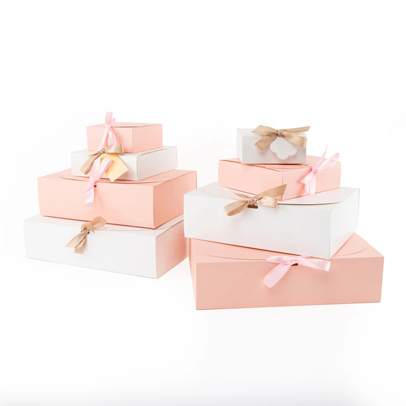 StoBag 5 Stück weiß/rosa Geschenkbox für Hochzeit, Geburtstag, Party, Gastgeschenke, Kleidung, Aufbewahrung, handgefertigte Kekse, Verpackung, Unterstützung, individuelle Anpassung – Detail 4