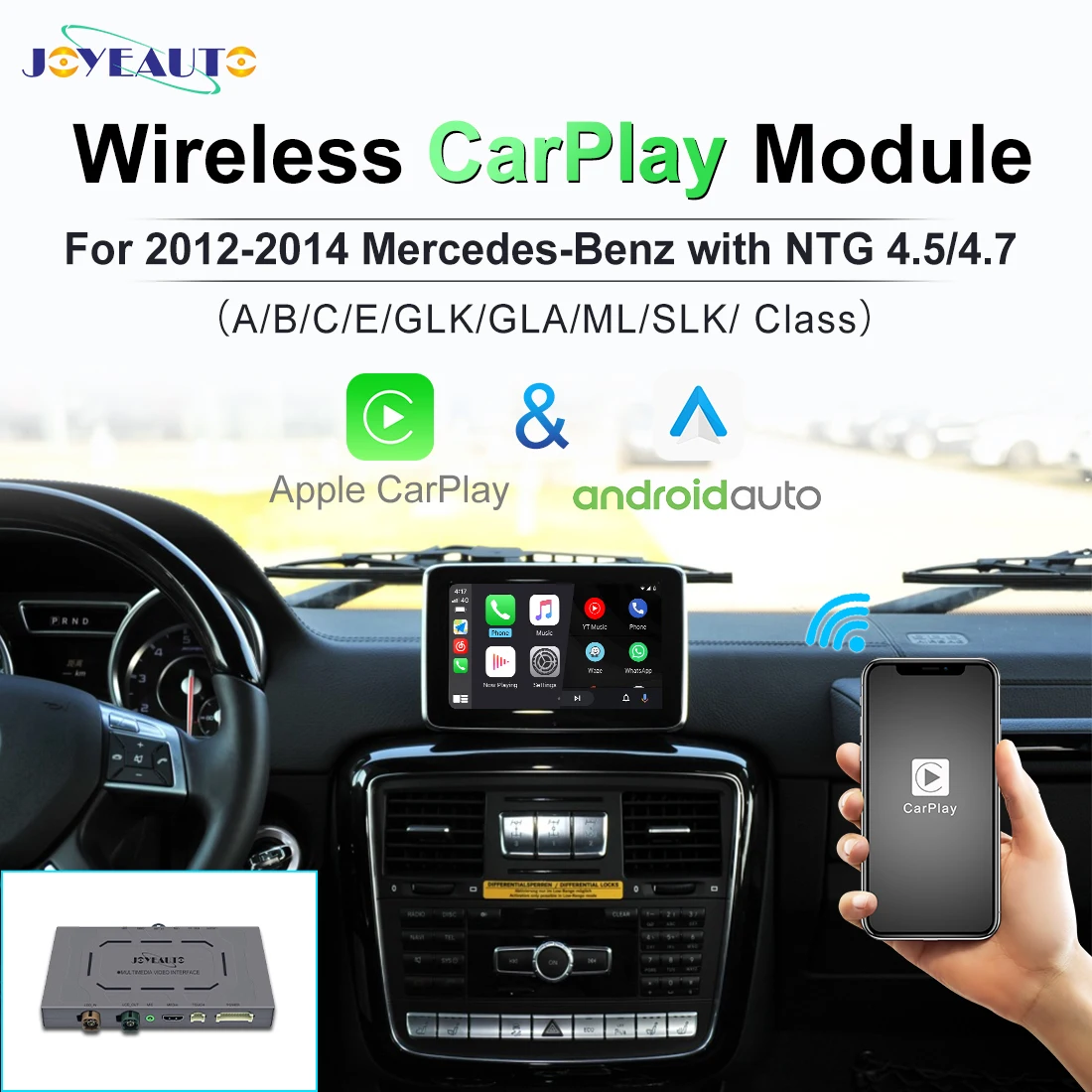 

Для Mercedes Benz 2012-2014 с NTG 4,5/4.7A/B/C/E/GLK/GLA/ML/SLK/class Apple module Android Mirror CarPlay Android Auto ai box