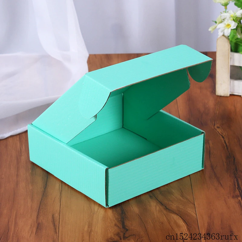 

50 Pcs Corrugated Paper Boxes Colored Gift Packaging Folding Box Square Packing Box Jewelry Packing Cardboard Boxes 15*15*5cm