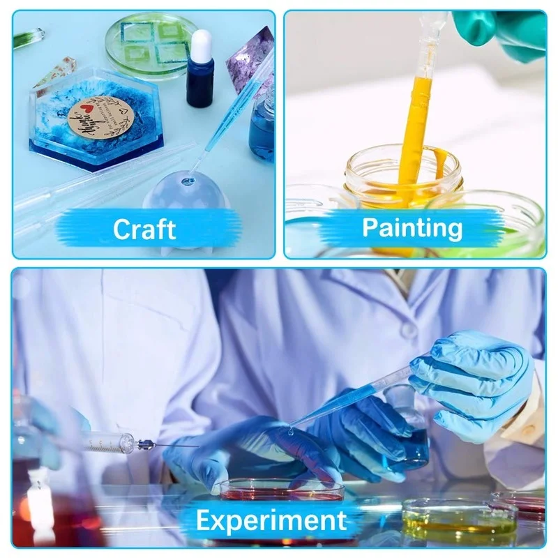 50PCS Plastic Disposable Transfer Pipettes, 3ml Calibrated Pipette Dropper for Science Laboratory