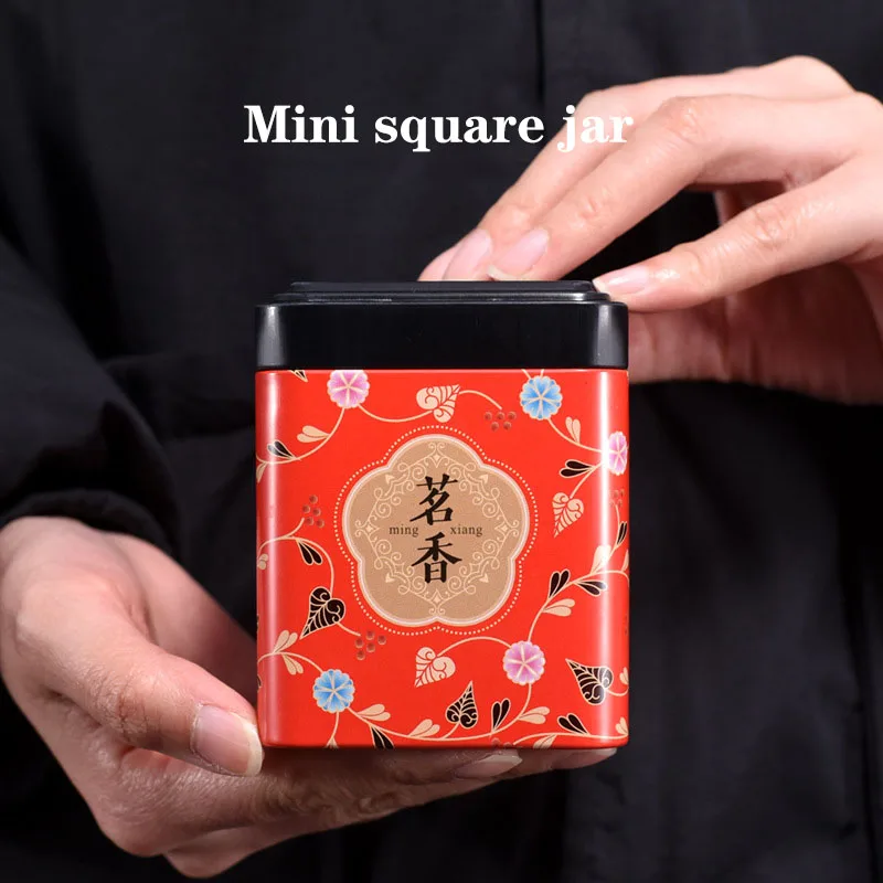 Mini barattolo quadrato per tè, scatola di latta, lattine universali creative, piccole lattine di tè, scatola di tè verde profumata per caramelle