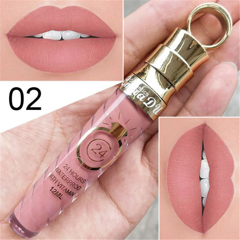 Neue!!Make-Up Lippen Matt Flüssigen Lippenstift Wasserdicht Langlebige Sexy Pigment Nude Glitter Stil Lip Gloss Schönheit Rote Lippen Tönung