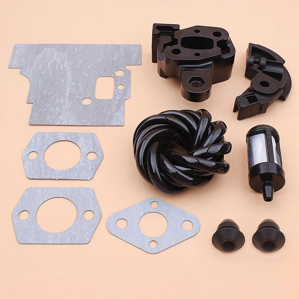 Junta de brida de carburador del colector de admisión para Stihl FS75 FS80 FS85, juego de ojal de manguera de línea de filtro de combustible, cortadora de césped