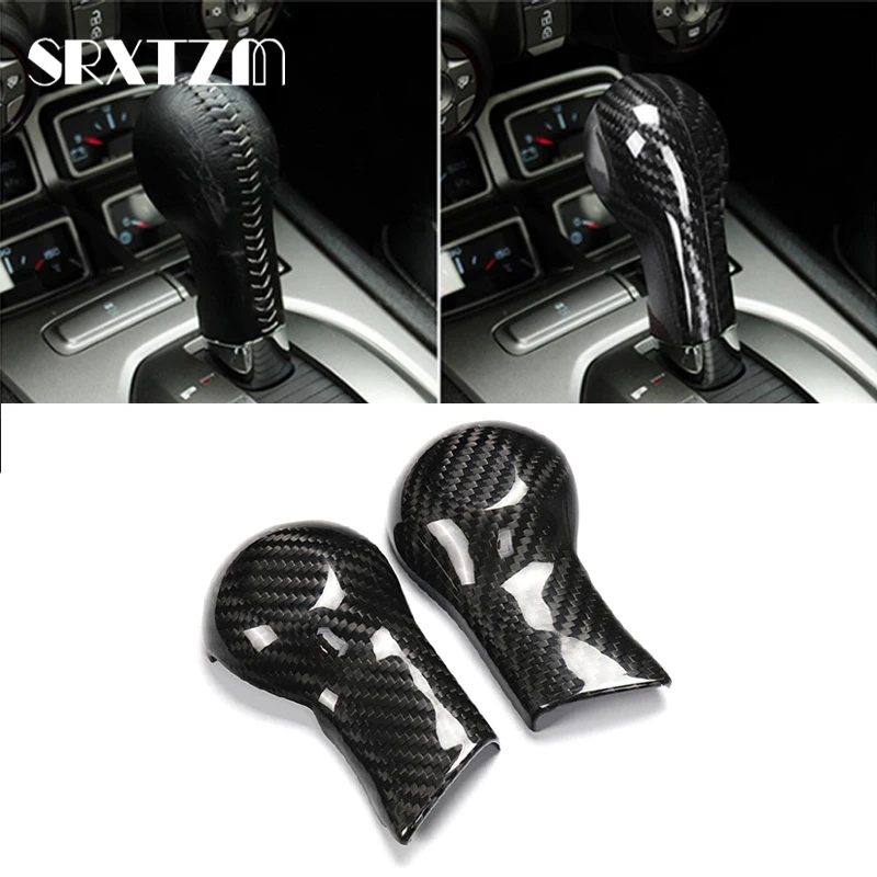 

For Chevrolet Camaro 2010 2011 2012 2013 2014 2015 Carbon Fiber Car Gear Shift Knob Cover Interior Trim Accessories