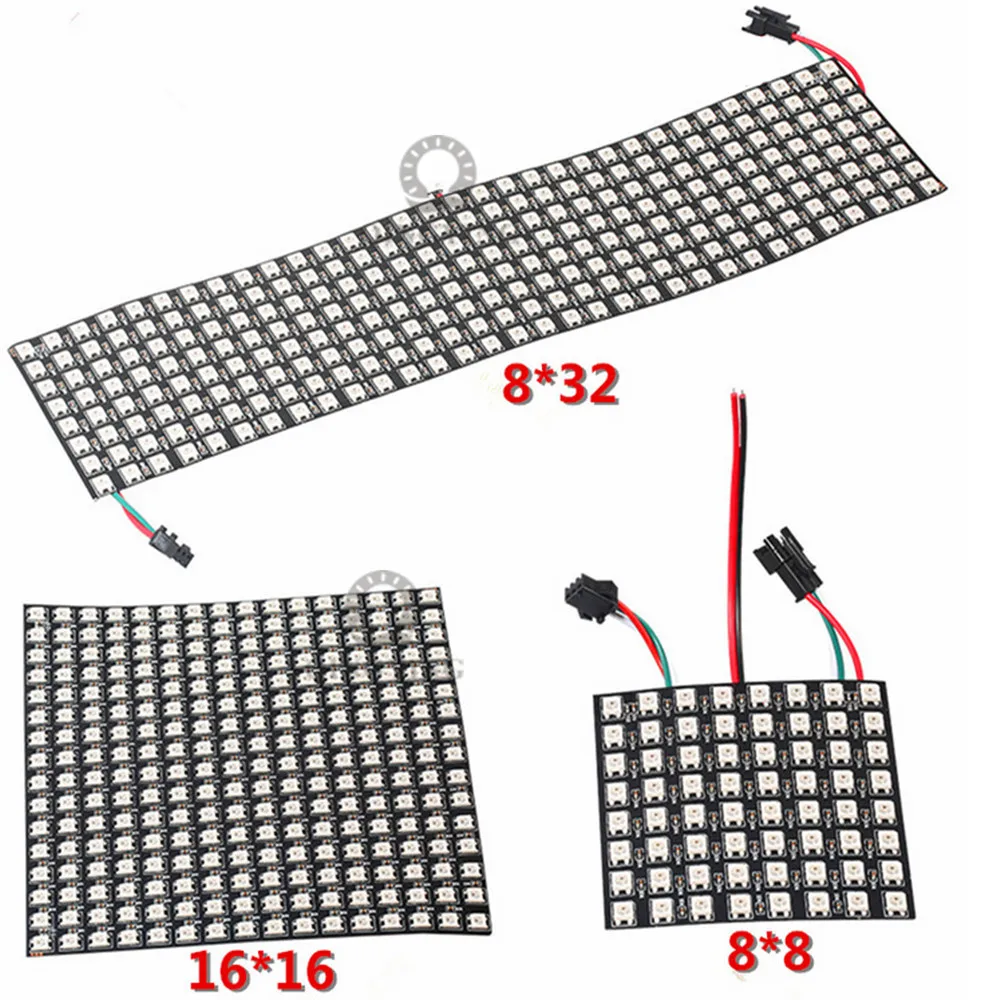 

WS2812B Flexible Pixel 8x8 16x16 8x32 SK6812 Individuell Adressierbare Digitale led-modul Panel flexible DIY Display Board DC5V