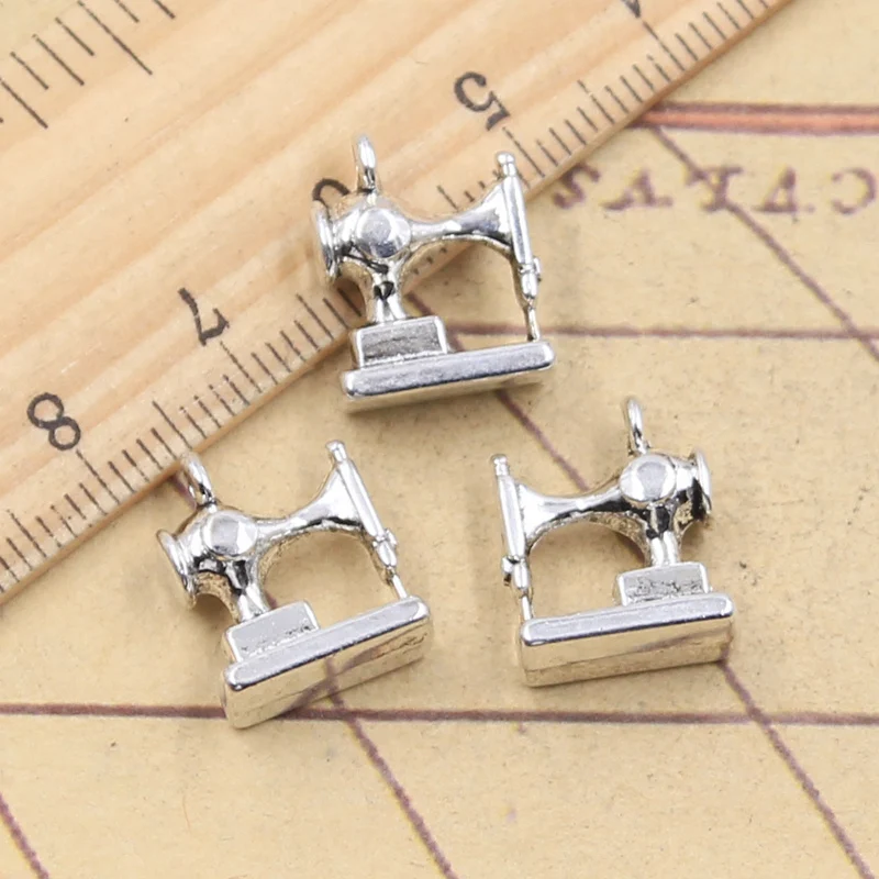 10 sztuk Charms maszyna do szycia 15x12mm tybetański srebrny kolor wisiorki antyczna biżuteria Making DIY Handmade Craft wisiorek