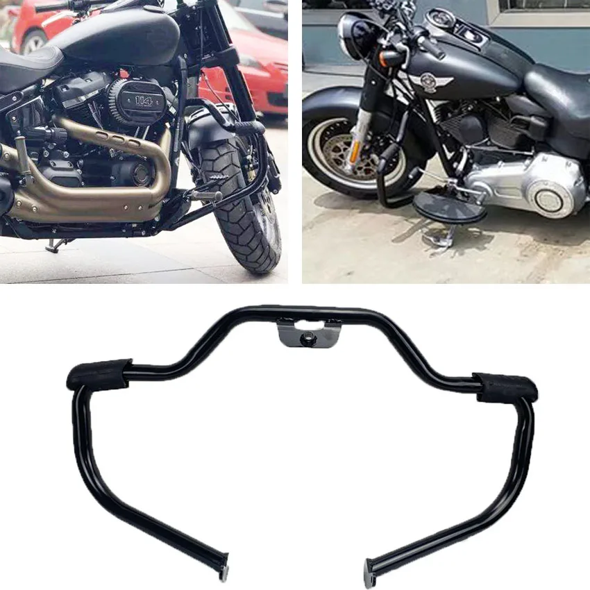 

Motorcycle Engine Guard Crash Bar Chrom Black For Harley Softail FXBRS FXBR FXFBS FXFB FLFBS FLFB FLHCS FLHC FLSB 2018 2019 2020