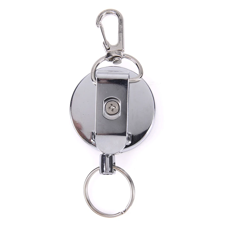 1PCS Sporty Retractable Alarm KeychainResilience Steel Wire Rope Elastic Keychain