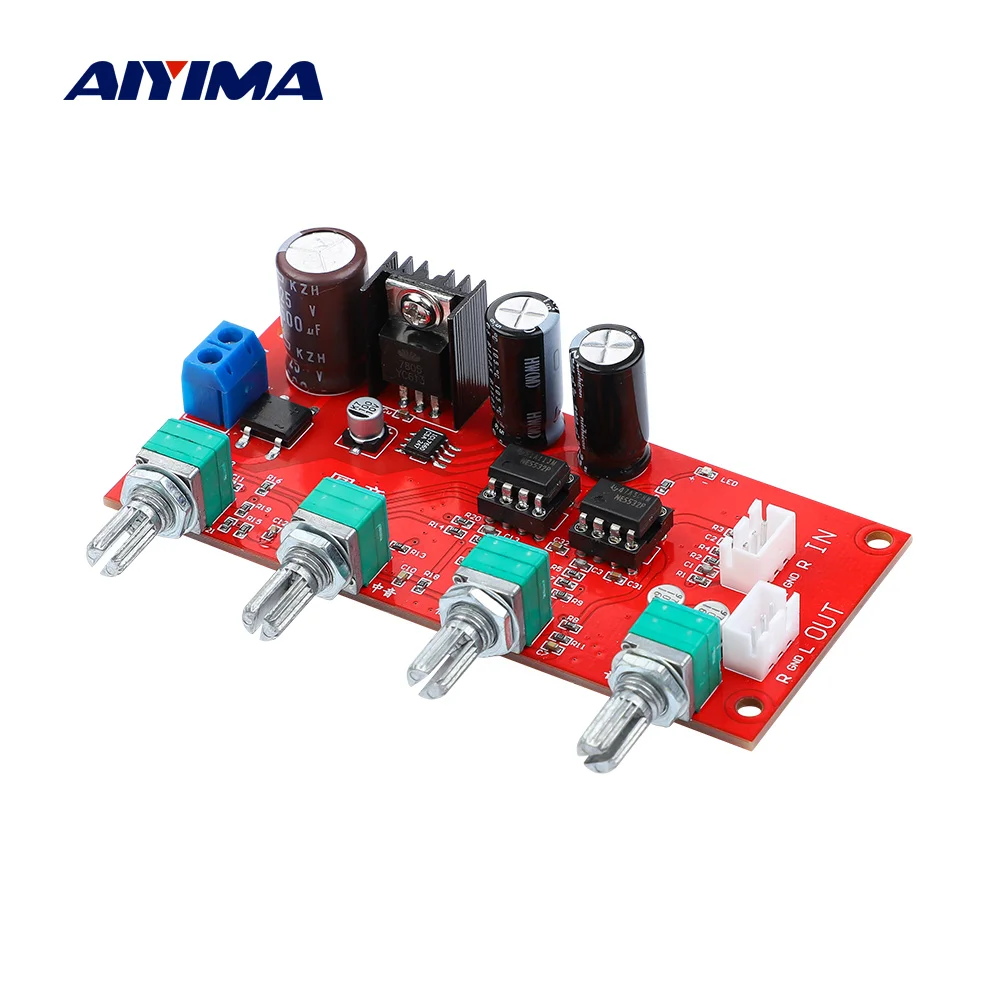 AIYIMA NE5532 HIFI Stereo Preamp Amplifier board volume Tone Control Pre-amp Preamplifier Treble Midrange Bass Finished Board