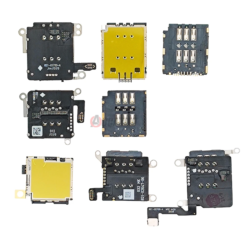 5ชิ้น/ล็อตสำหรับ iPhone X XS XR 11 12 Pro Max Mini 11Pro 12Pro SIM Reader ผู้ถือถาด Flex Cable เปลี่ยนชิ้นส่วน