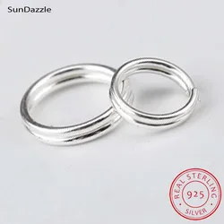 Genuine Real Pure Solid 925 Sterling Silver Double Open Jump Rings Split Ring Making Key Chains Jewelry Findings Accessories