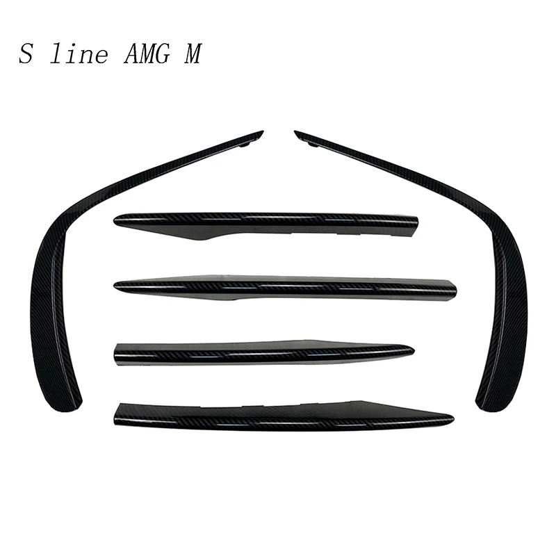 Car Front Fog Lamp Strip Air Intake Grille Slats Trim Cover Stickers Accessories For Mercedes Benz E Class W213 For AMG E53 2021