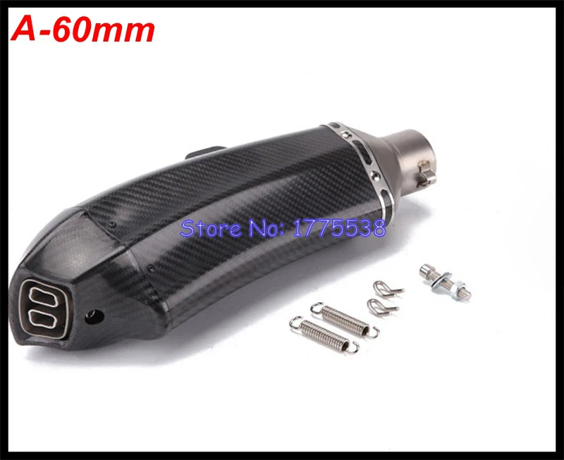 ID:51mm/60mm Carbon Fiber Cobra Universal Motorcycle Exhaust Pipe Muffler Escape Demper Baffle Motorbike Muffler Exhaust Escape