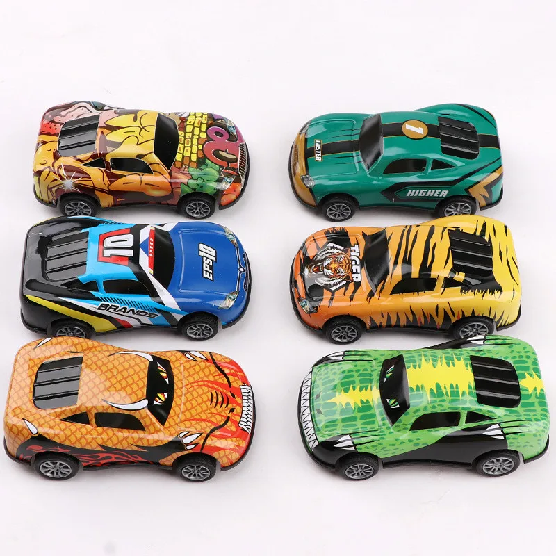 2Pcs Large Size 10cm Alloy Pull Back Car Model Colorful Metal Racing Car Toys For Boys Children Educational Vehicle Toy Gifts