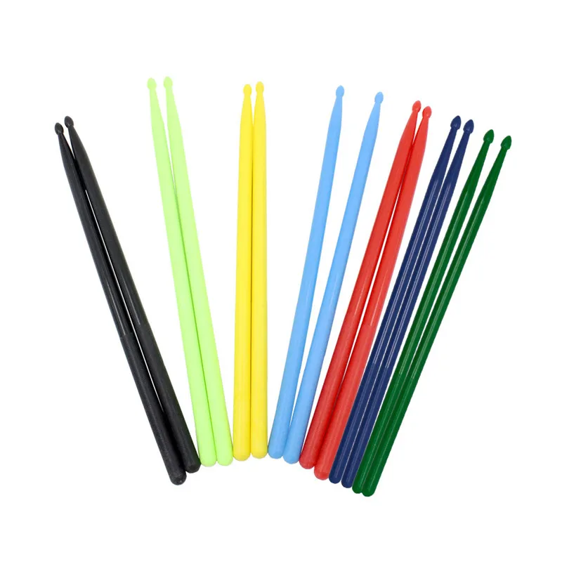 5A Red Yellow Blue Green Black Professional A Pair Drumsticks Multi Colors Nylon Drum Stick Set Lightweight