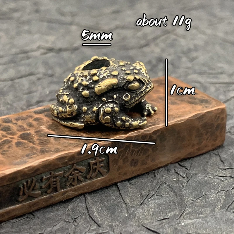 Retro Brass Frog Knife Beads DIY EDC Outdoor Tool Lanyard Hanging Jewelry Accessories Toad Umbrella Rope Keychain Pendants Gifts