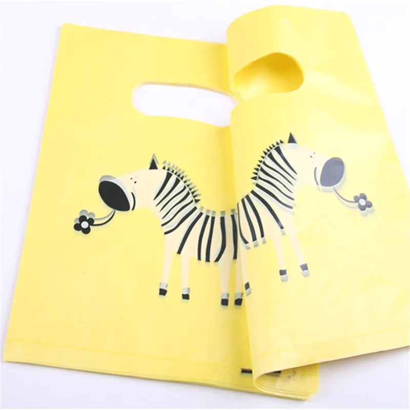 Yellow Fashion Cartoon Zebra Packaging for Clothing Favor Party Packaging Gift Bags New Design Wholesale 100pcs/lot 20*25cm