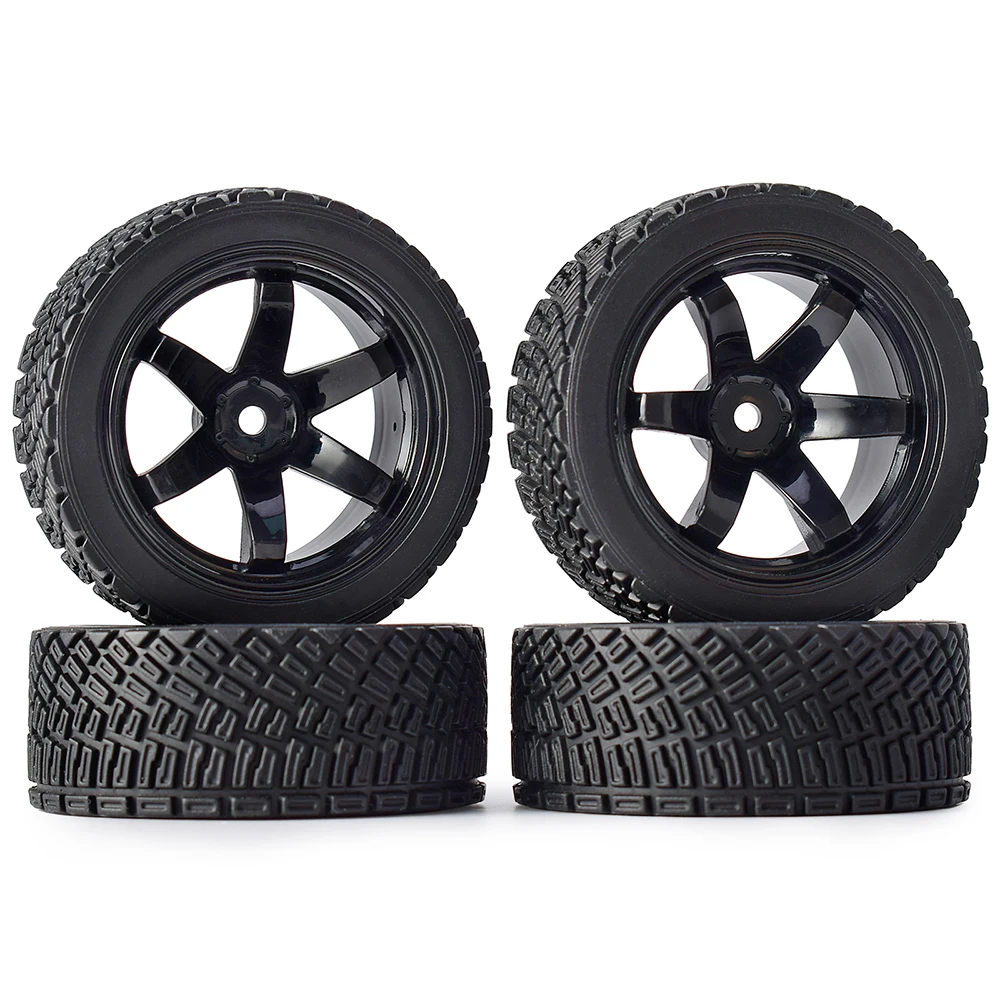 Austar 4PCS 12mm Hex 67mm RC Car Rubber Tires Wheel Rim for 1/10 Rolly HPI WR8 HSP 94177 WLtoys 1/14 144001 RC Car