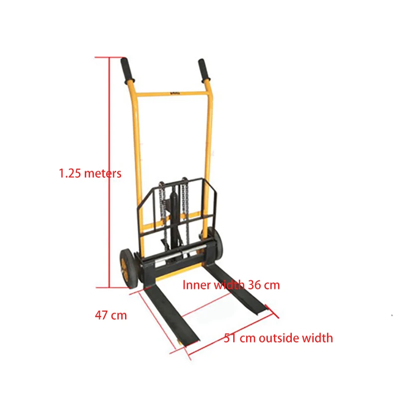 Small Hydraulic Manual Forklift Miniature Manual Stacker Lightweight Household Loading And Unloading Truck Lifting Truck 200kg