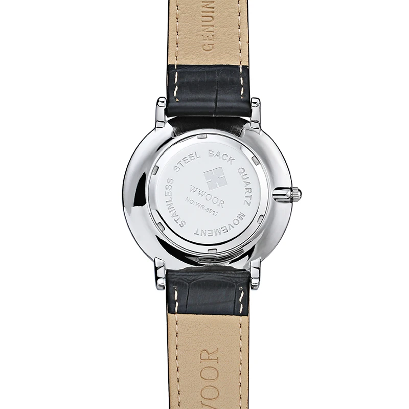 WWOOR-Reloj de pulsera deportivo minimalista para Hombre, cronógrafo de cuarzo, con correa de cuero de lujo, estilo clásico, a la moda, resistente